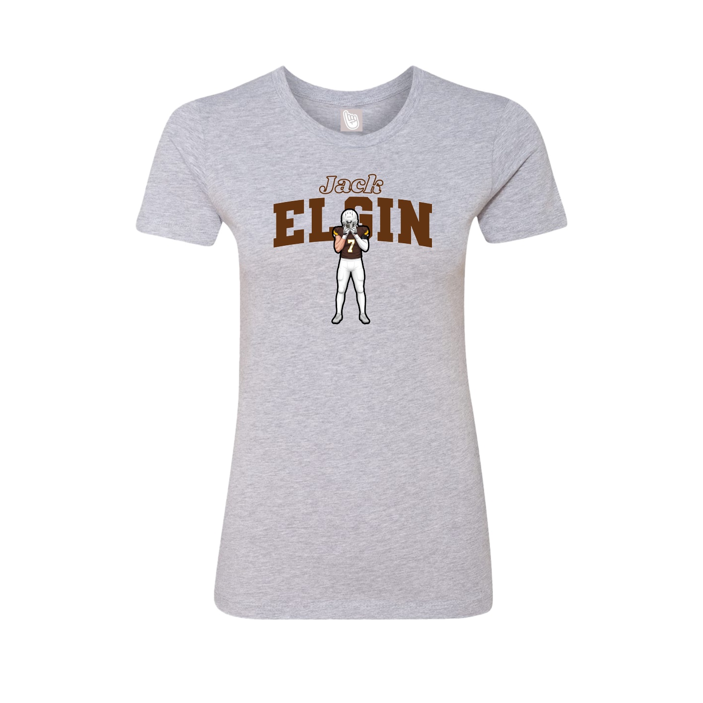 Fitted Women's Tee — Name Arch in Grey