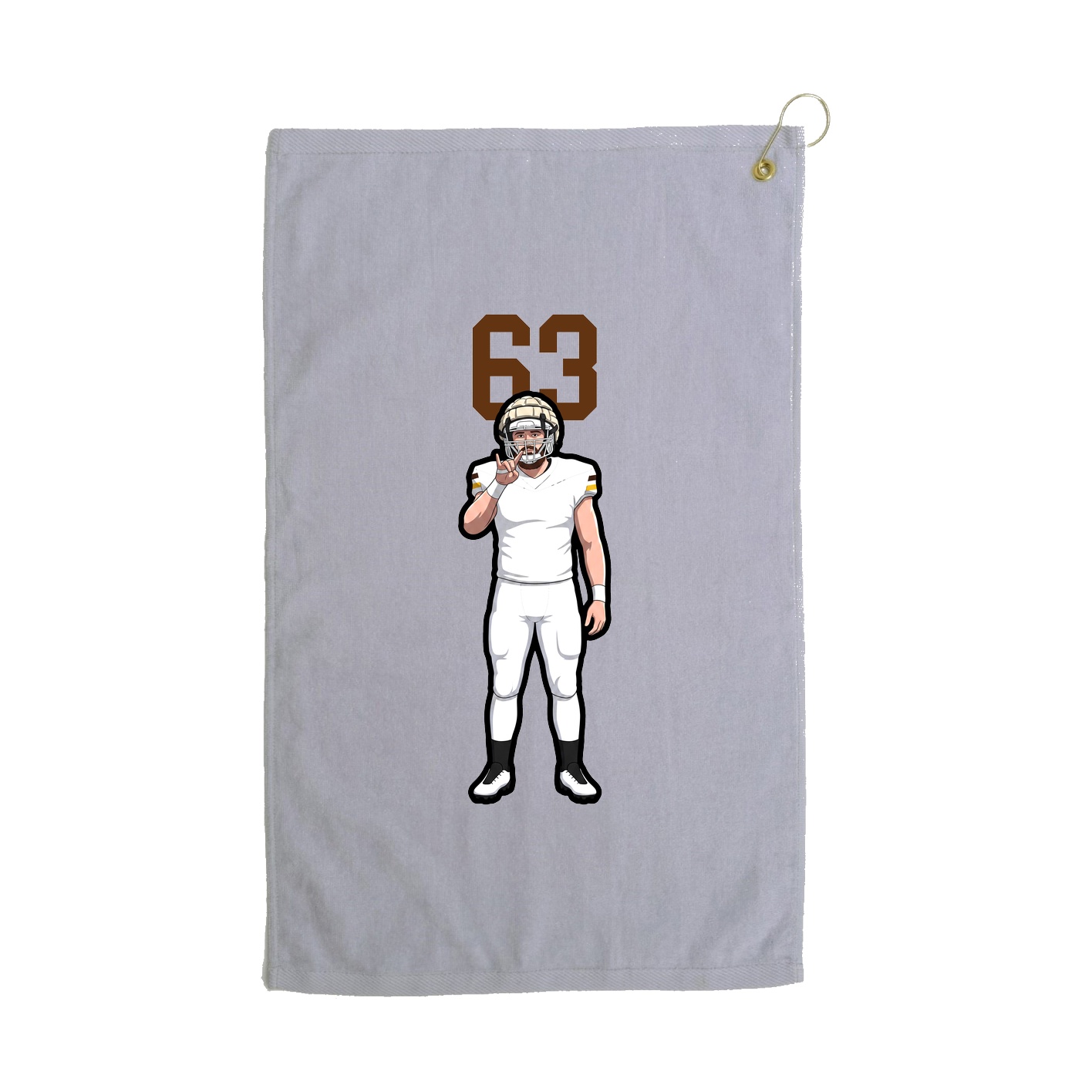 Golf Towel — Number Top in Grey