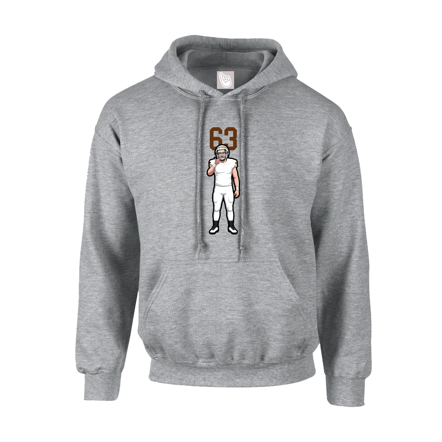Hoodie — Number Top in Grey