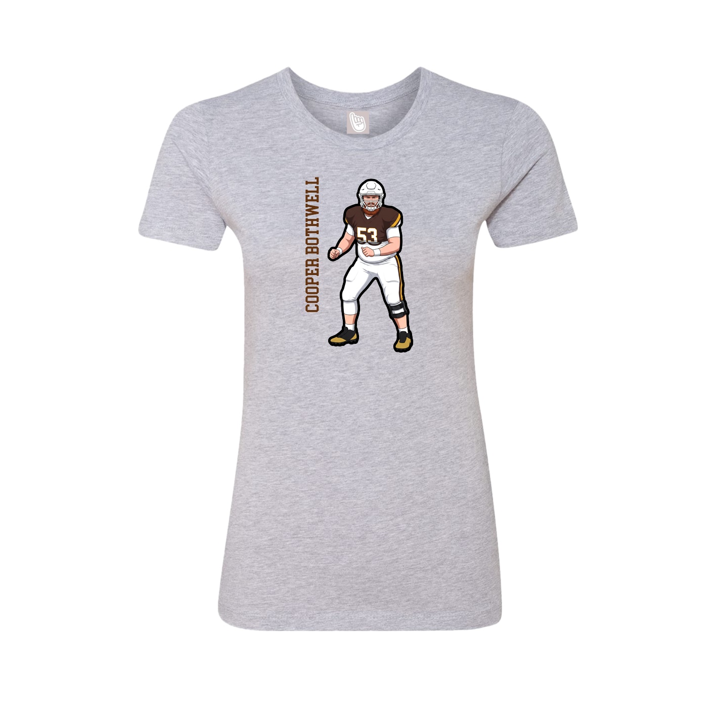 Fitted Women's Tee — Name Vertical in Grey