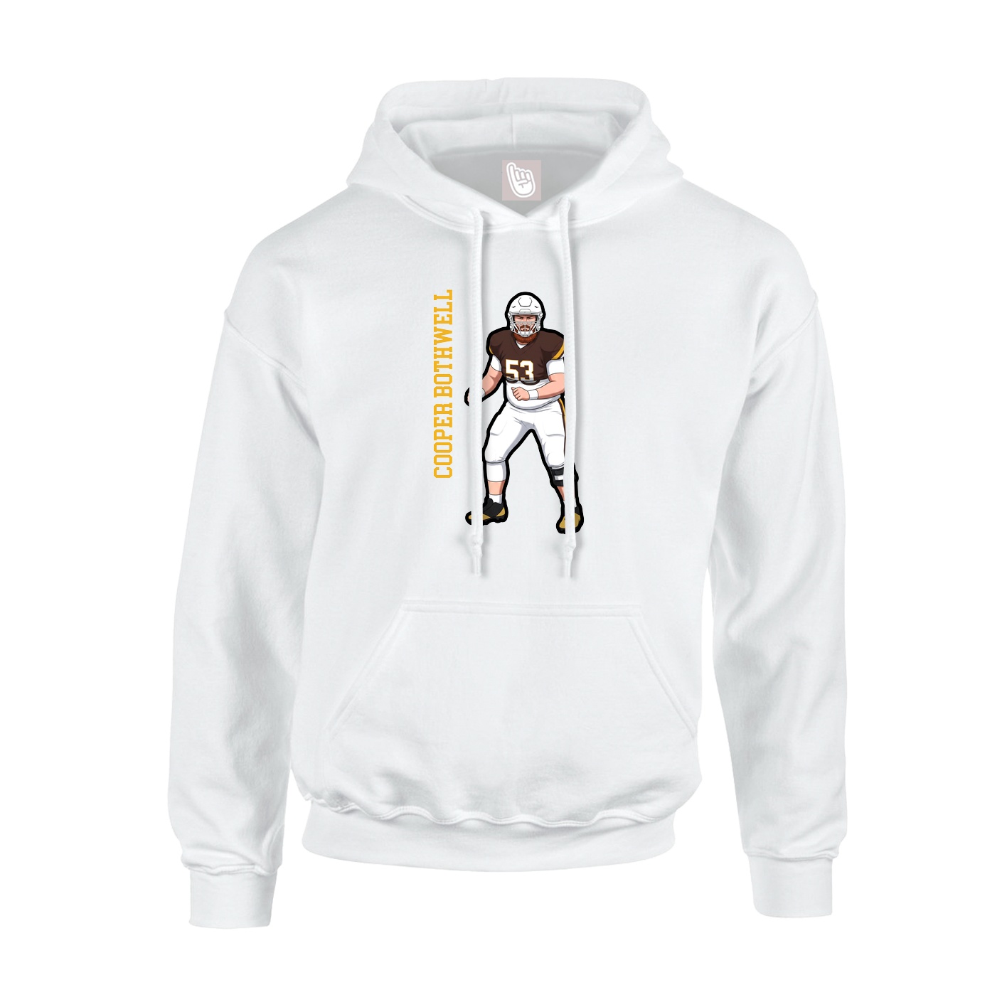 Hoodie — Name Vertical in White