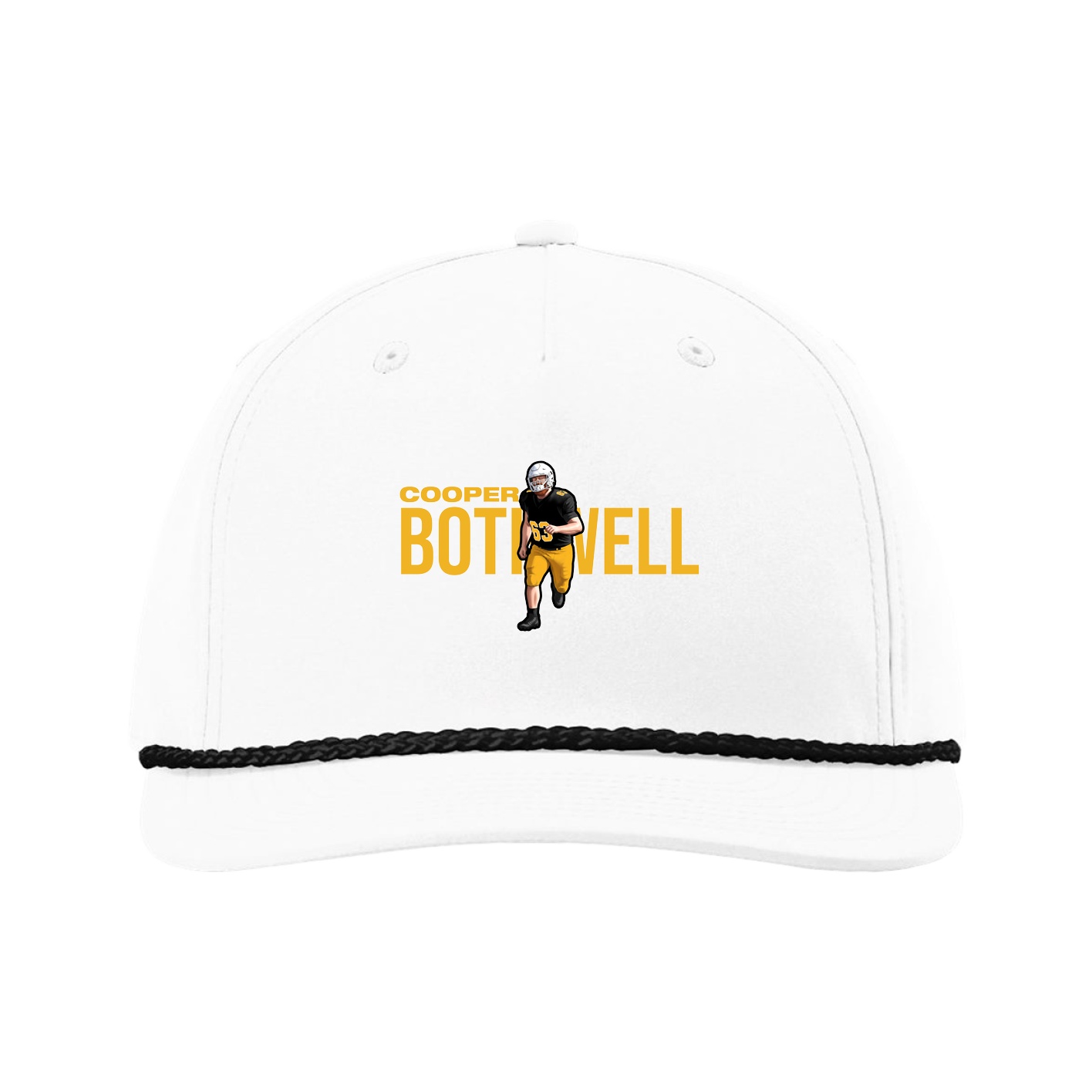 Five-Panel Classic Rope Cap — Player Name in White
