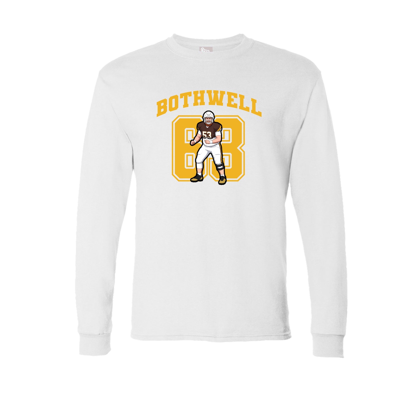 Long Sleeve Tee — Number in White