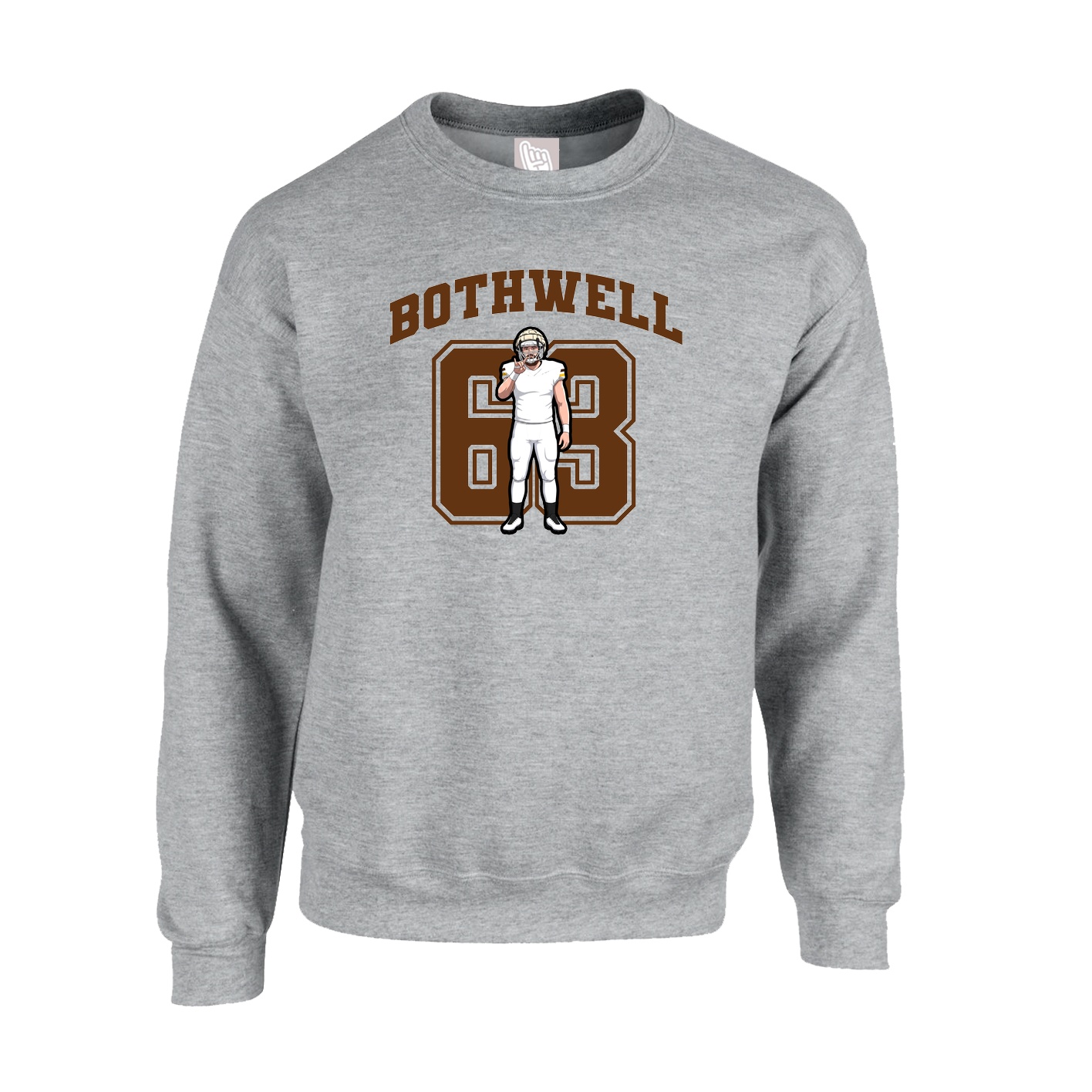 Fleece Crew — Number in Grey