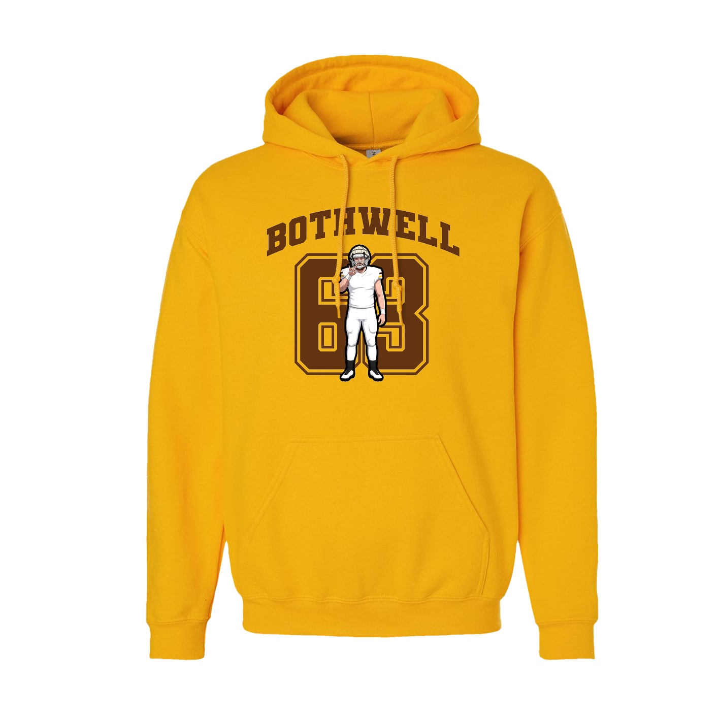 Youth Hoodie — Number in Gold