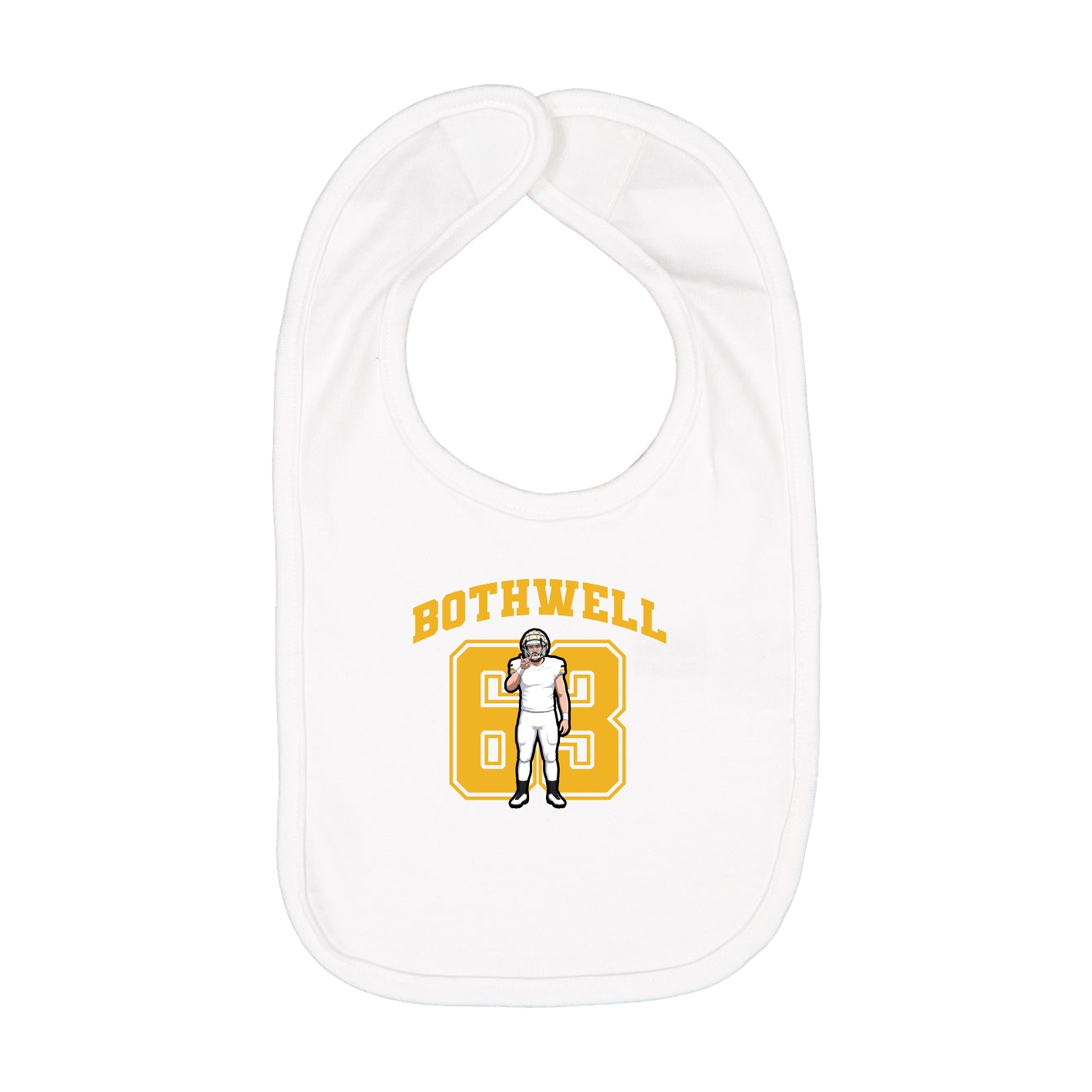 Infant Bib — Number in White
