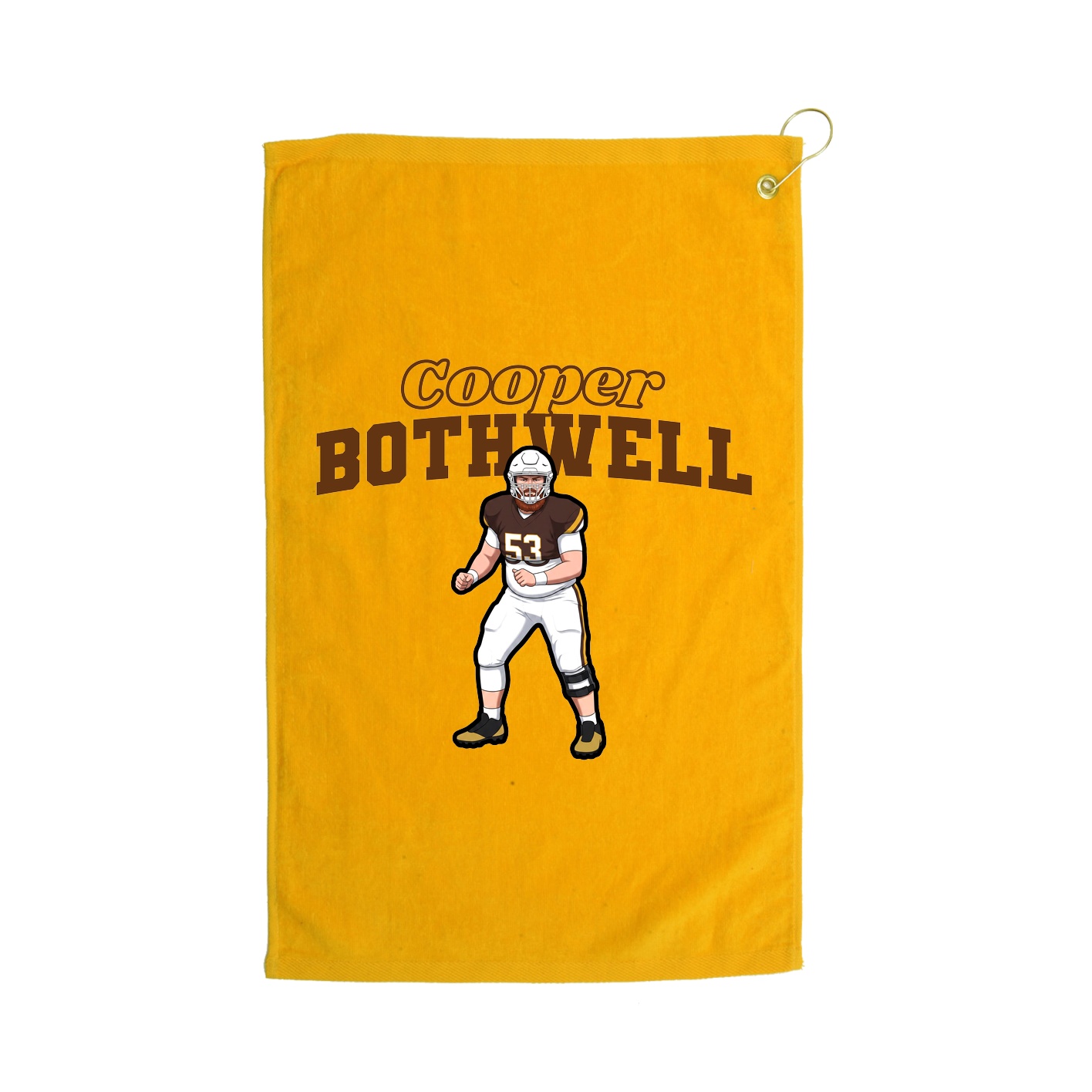 Golf Towel — Name Arch in Gold