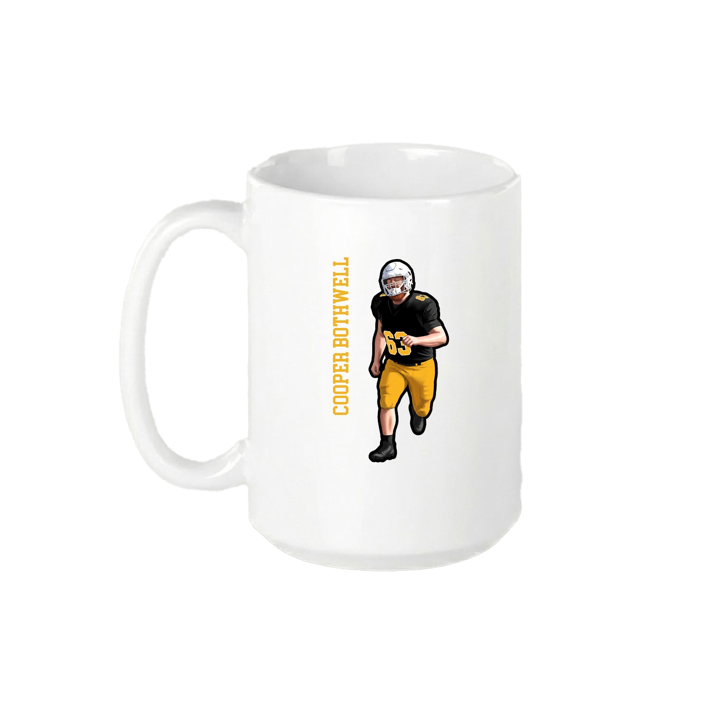 15oz Coffee Mug — Name Vertical in White
