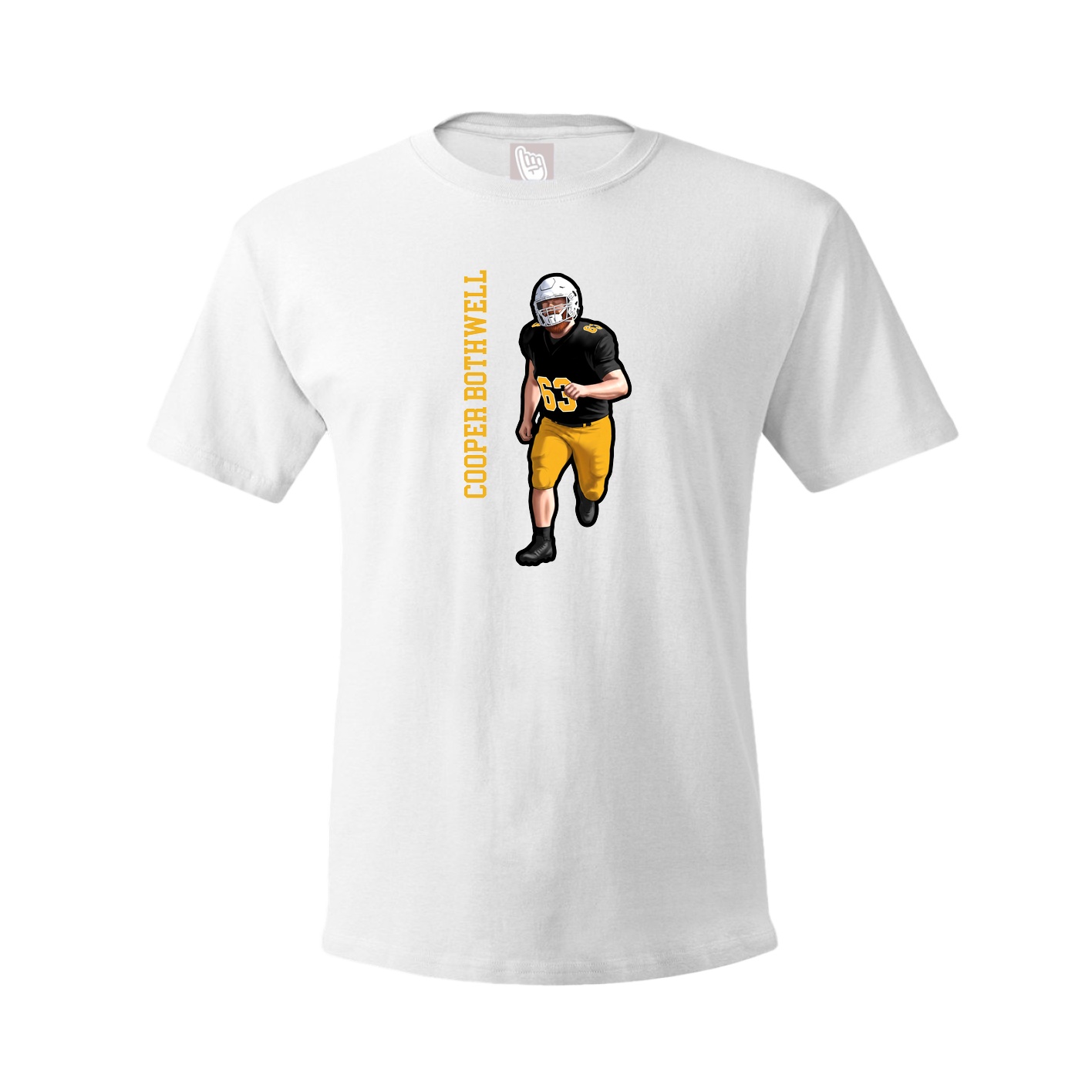 Tee — Name Vertical in White