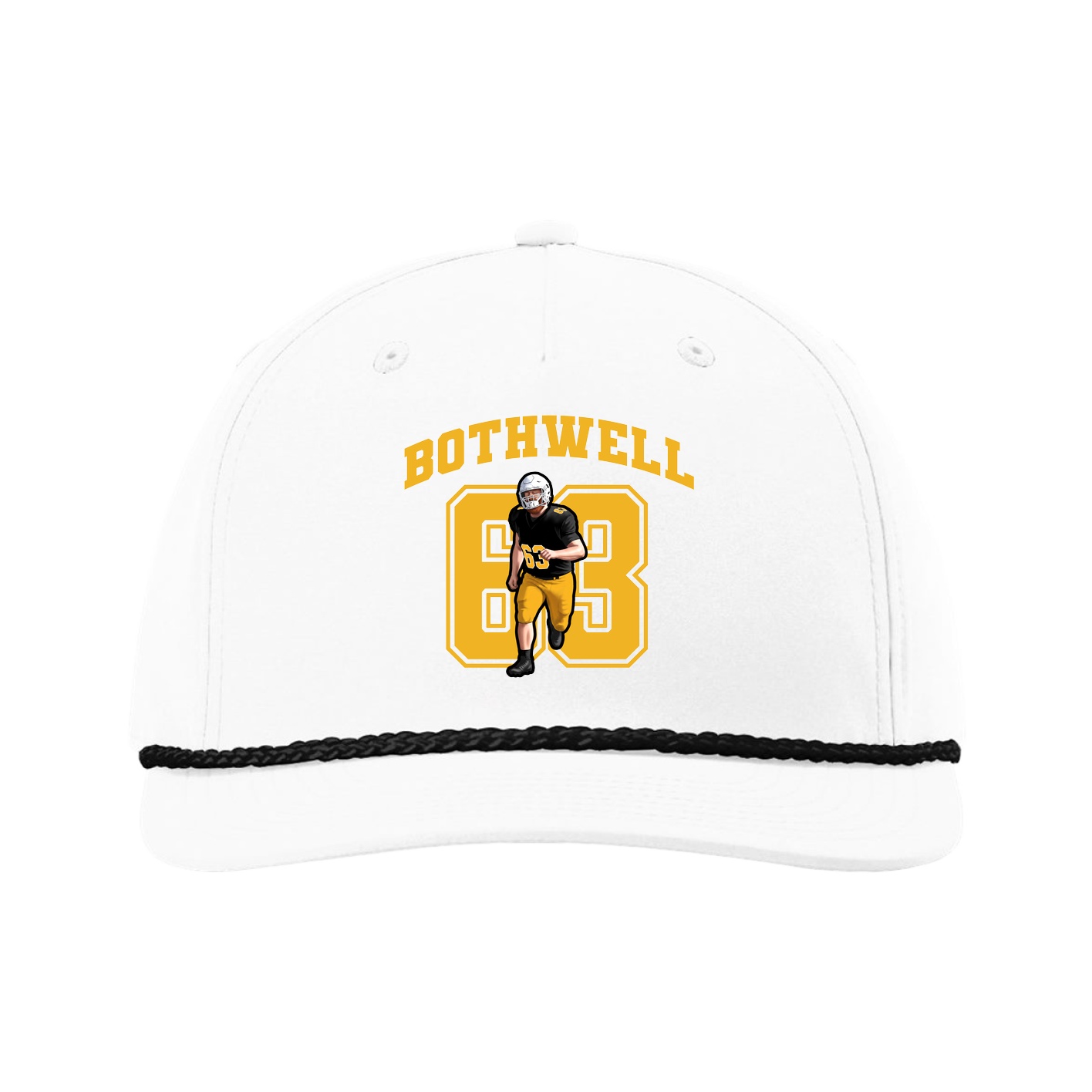 Five-Panel Classic Rope Cap — Number in White