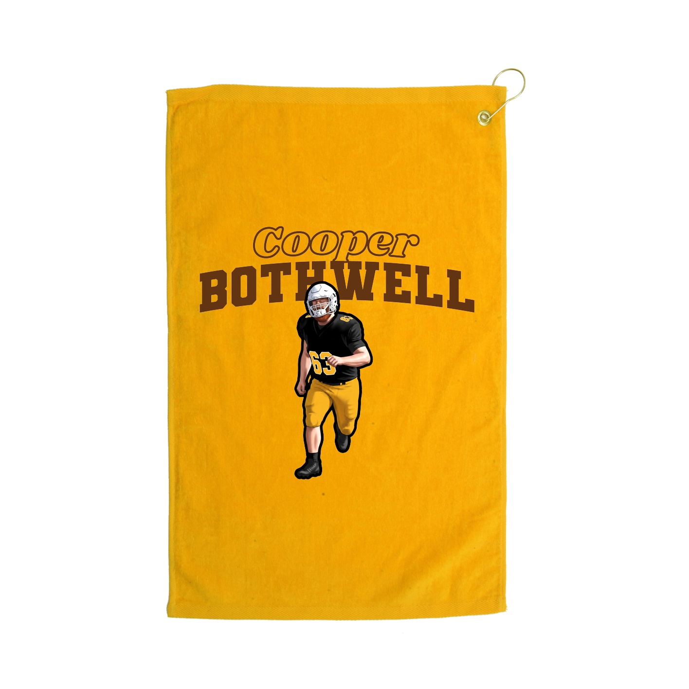 Golf Towel — Name Arch in Gold