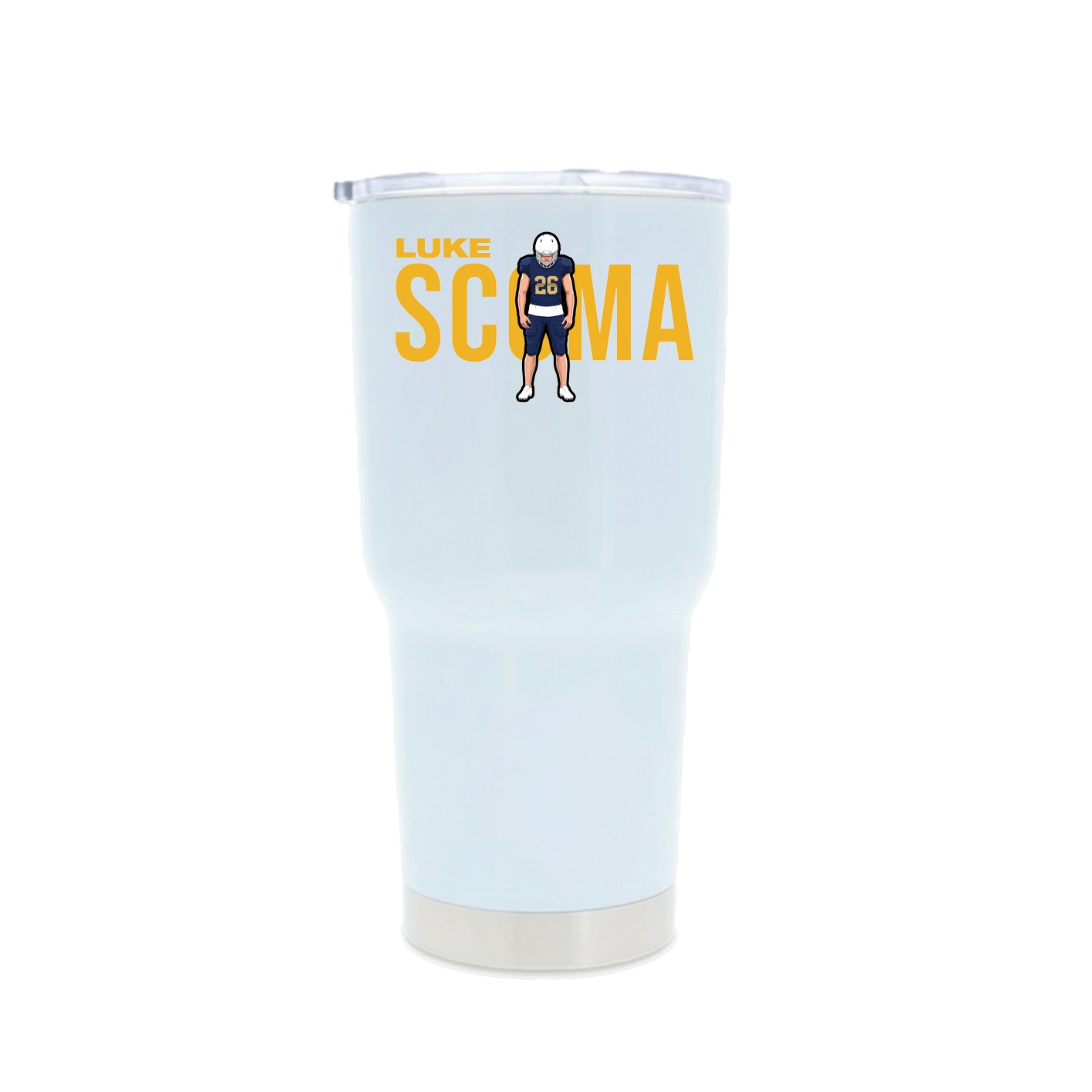 30oz Stainless Steel Tumbler — Player Name in White