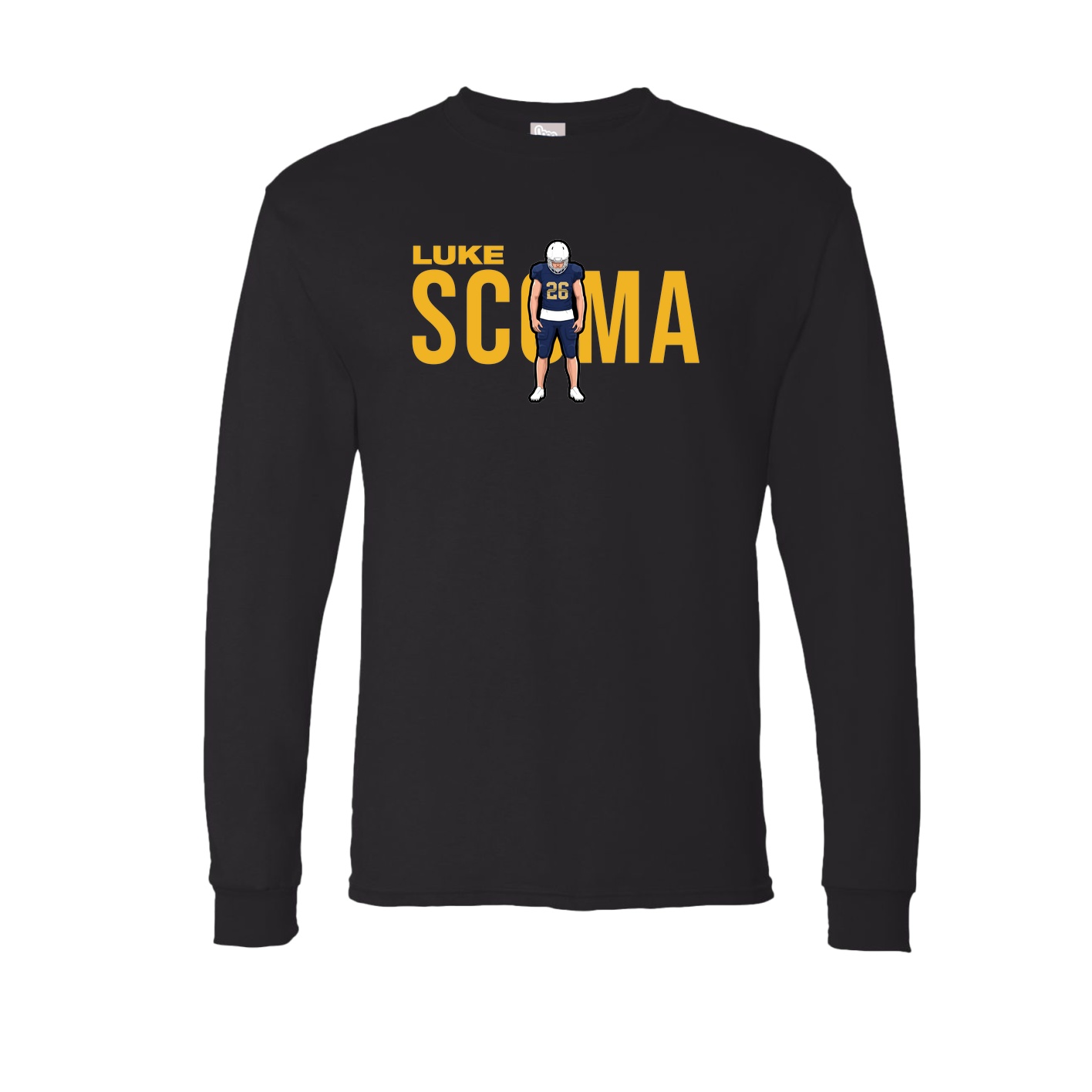 Long Sleeve Tee — Player Name in Black