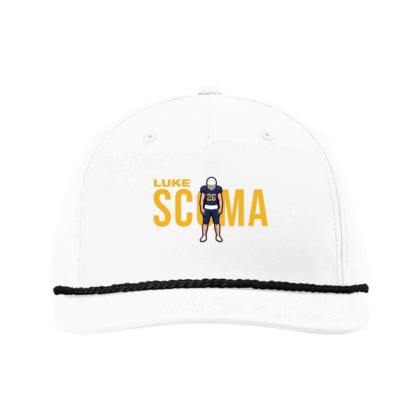 Five-Panel Classic Rope Cap — Player Name in White