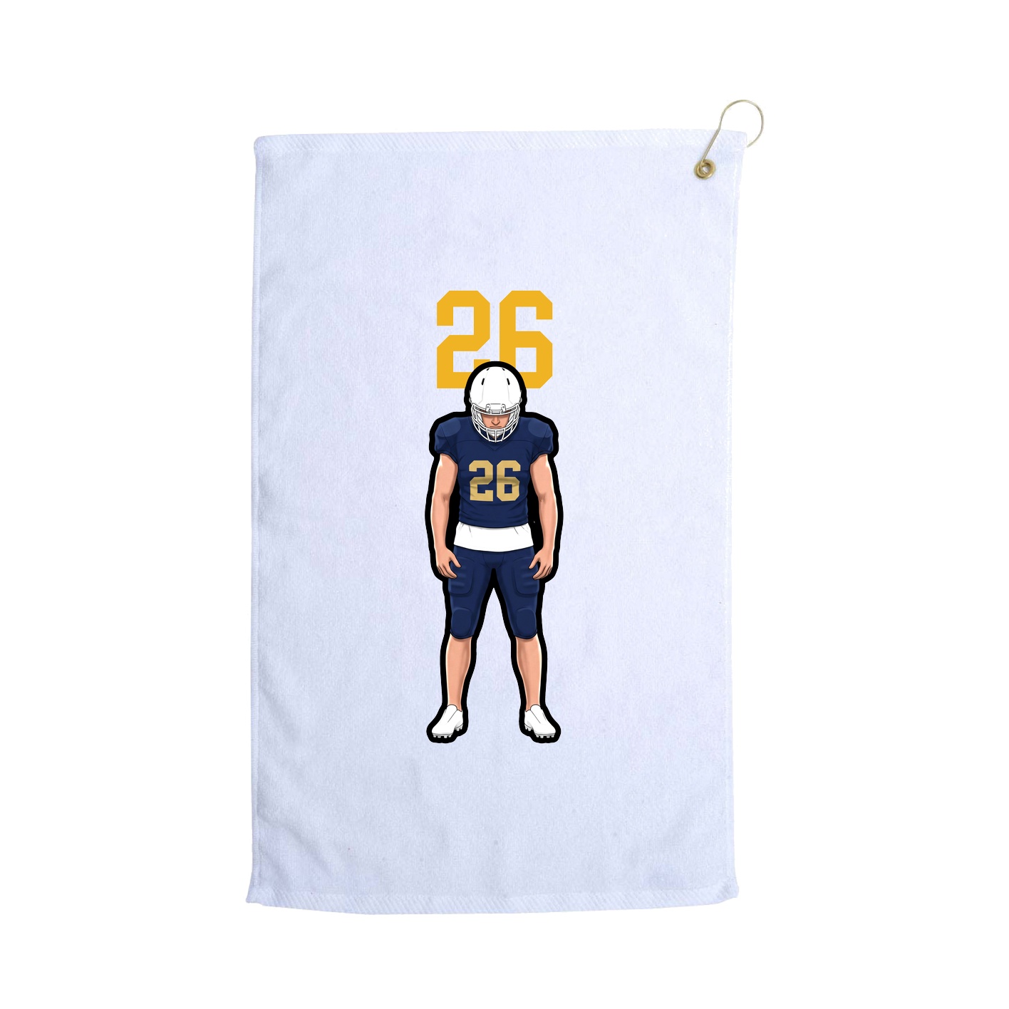 Golf Towel — Number Top in White