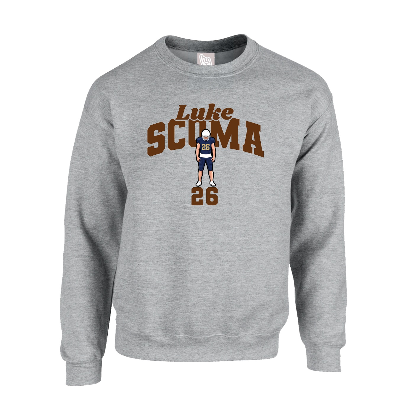 Fleece Crew — Signature Arch in Grey