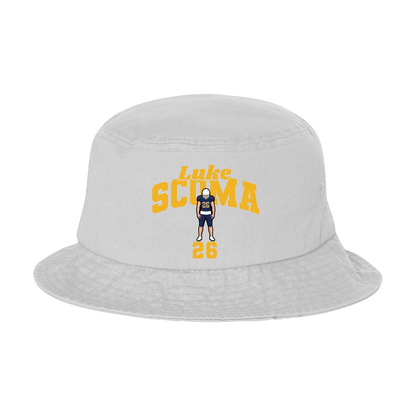Bucket Cap — Signature Arch in White