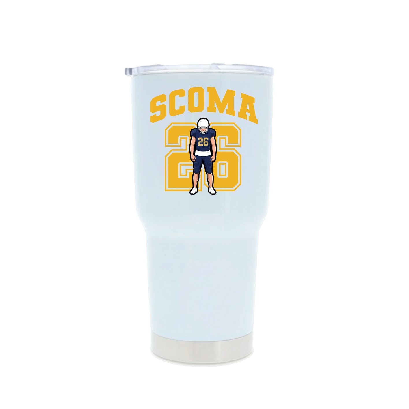 30oz Stainless Steel Tumbler — Number in White