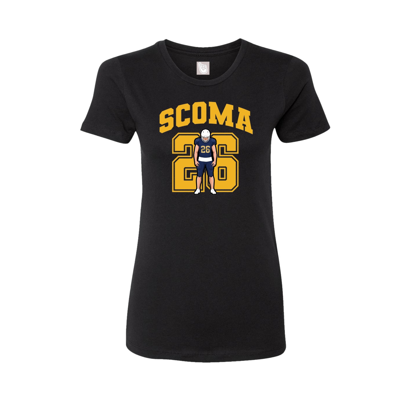 Fitted Women's Tee — Number in Black