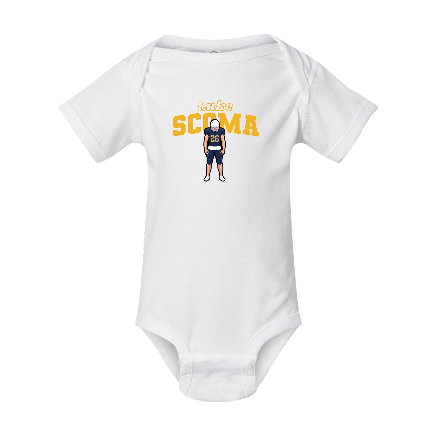 Baby Onesie — Name Arch in White