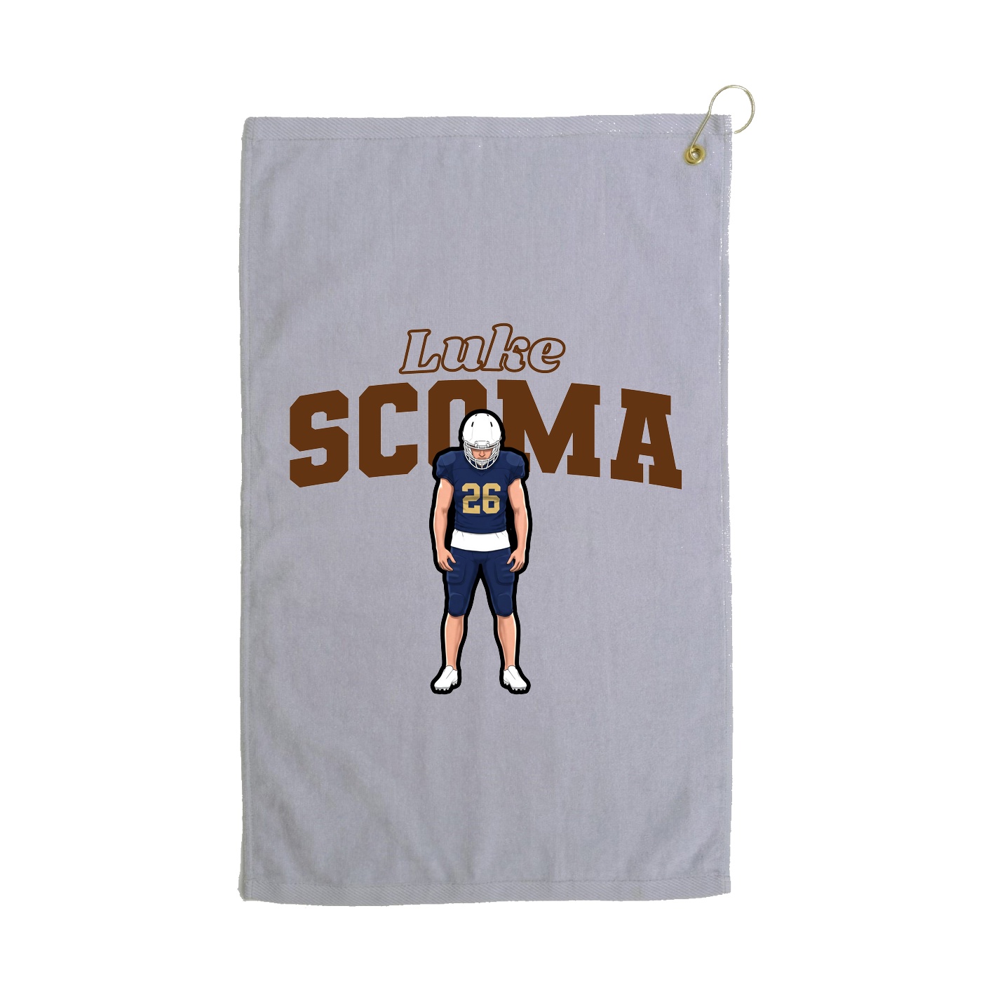 Golf Towel — Name Arch in Grey
