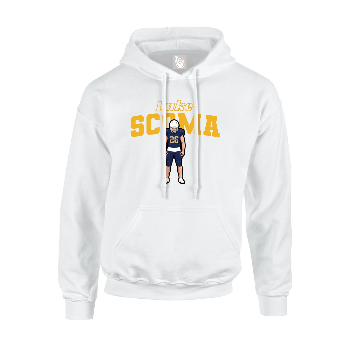 Hoodie — Name Arch in White