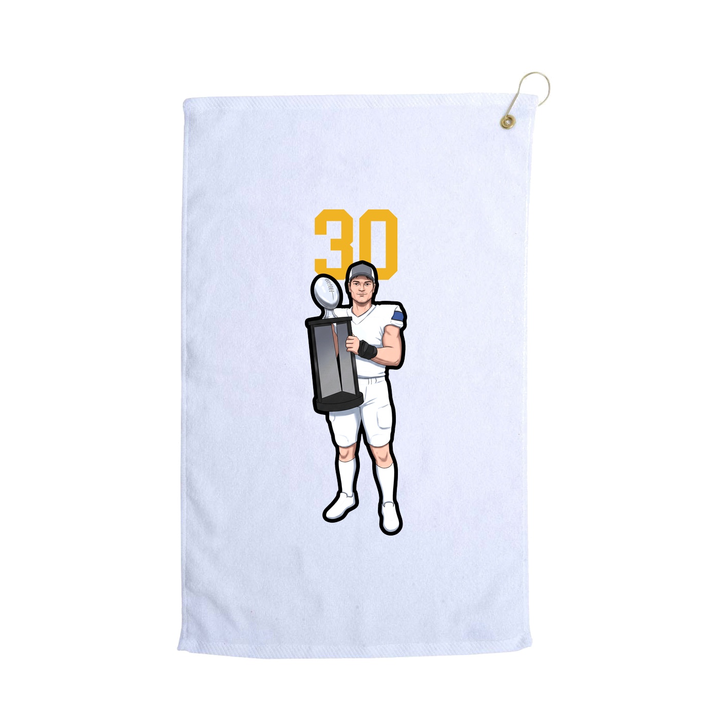 Golf Towel — Number Top in White