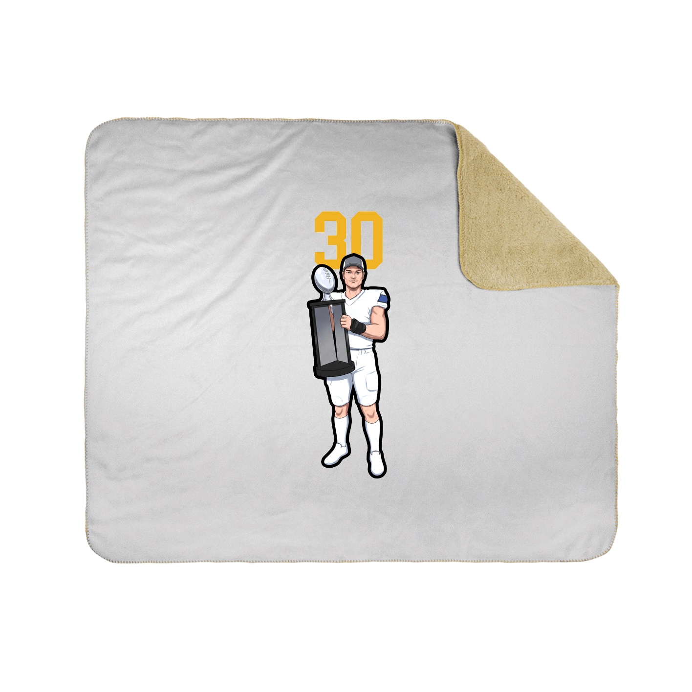 Throw Blanket — Number Top in White