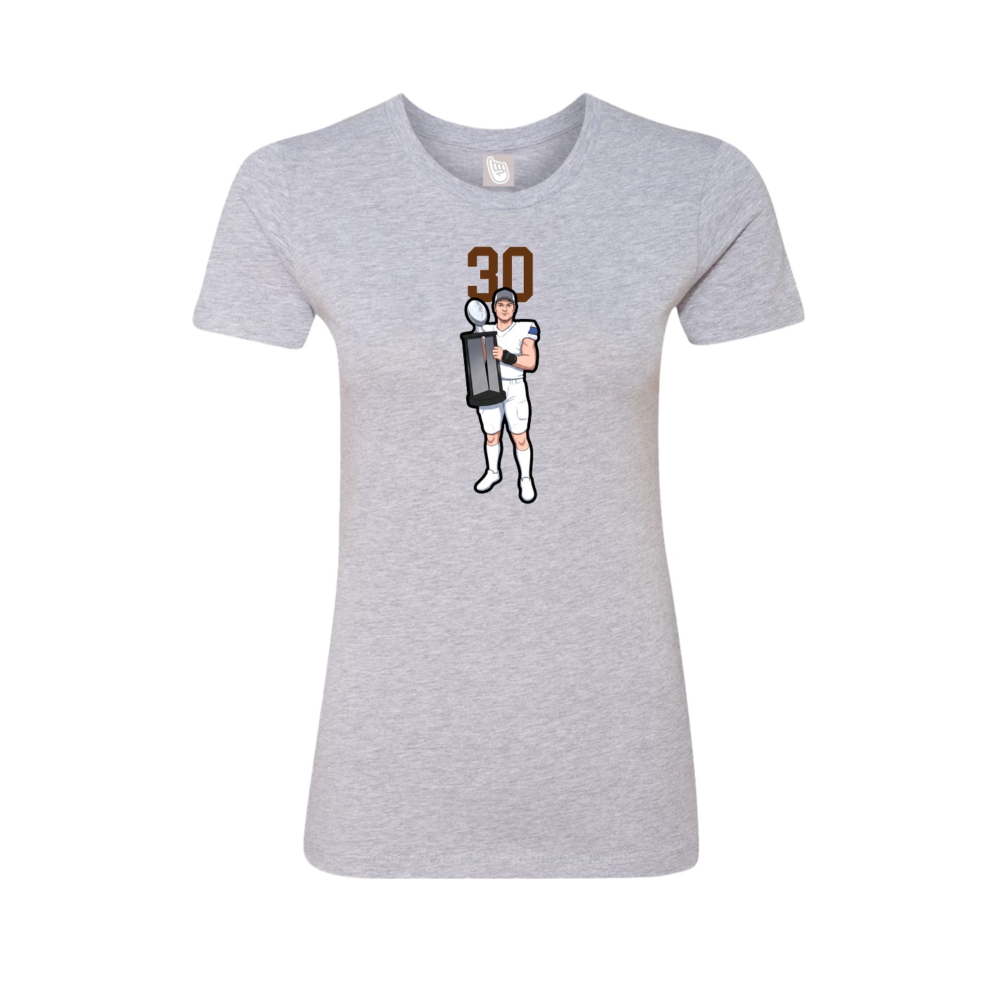 Fitted Women's Tee — Number Top in Grey