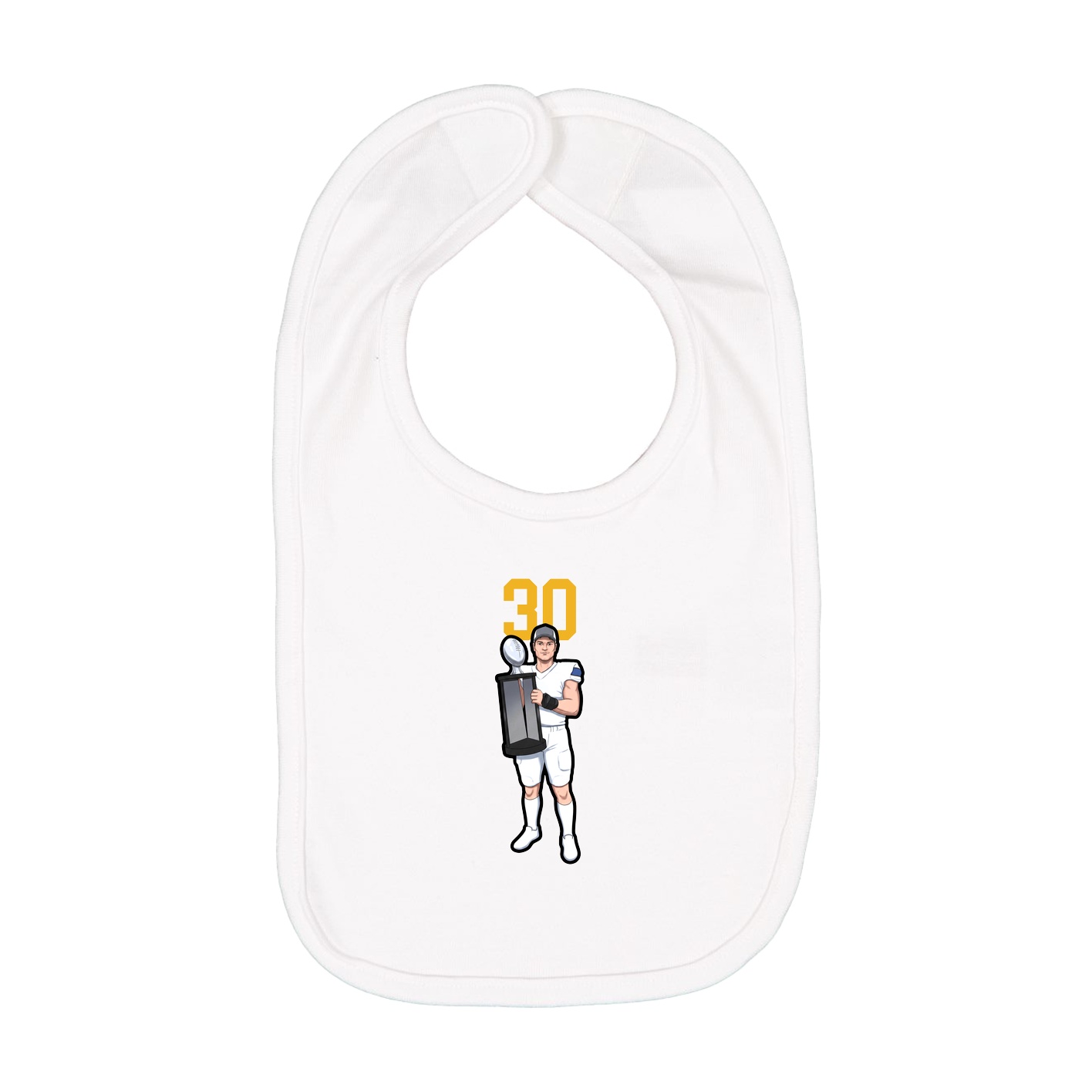 Infant Bib — Number Top in White