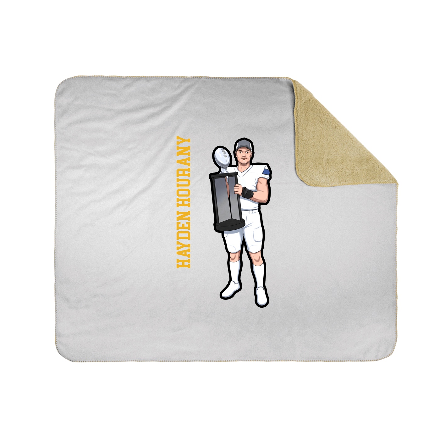 Throw Blanket — Name Vertical in White