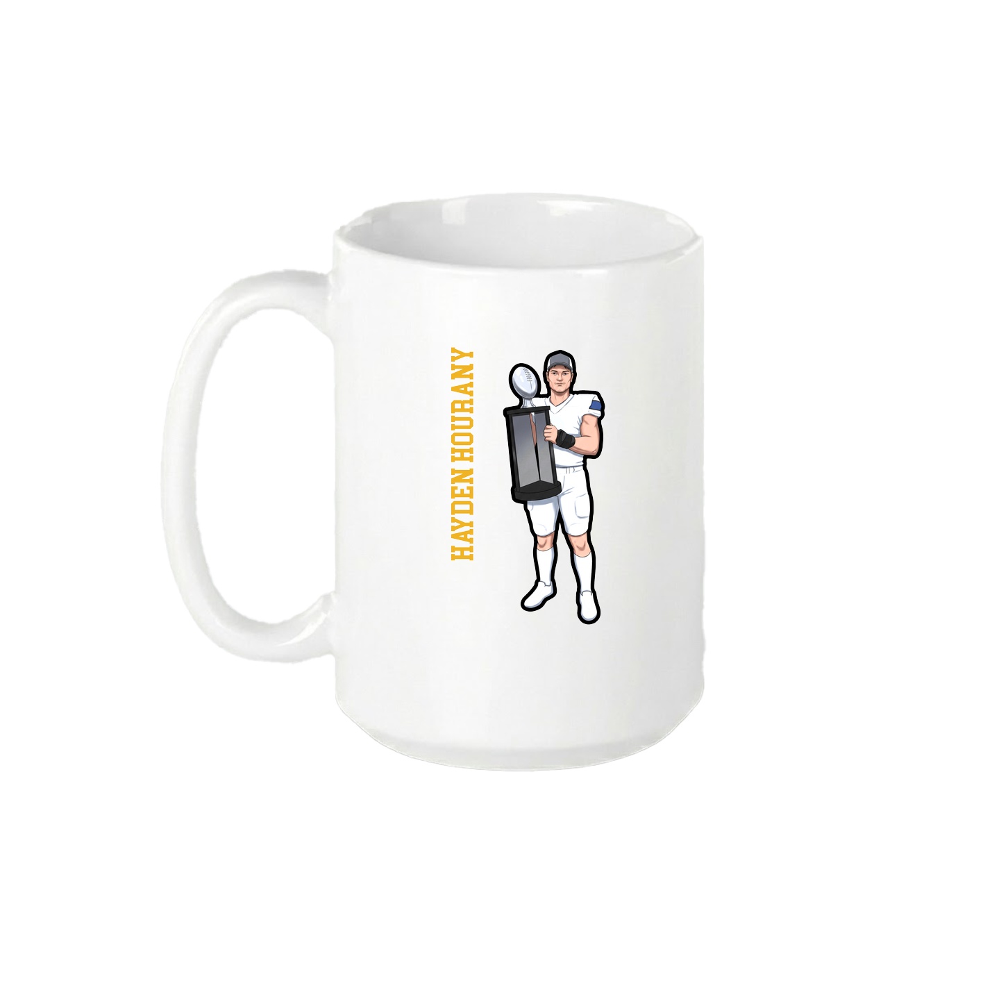 15oz Coffee Mug — Name Vertical in White