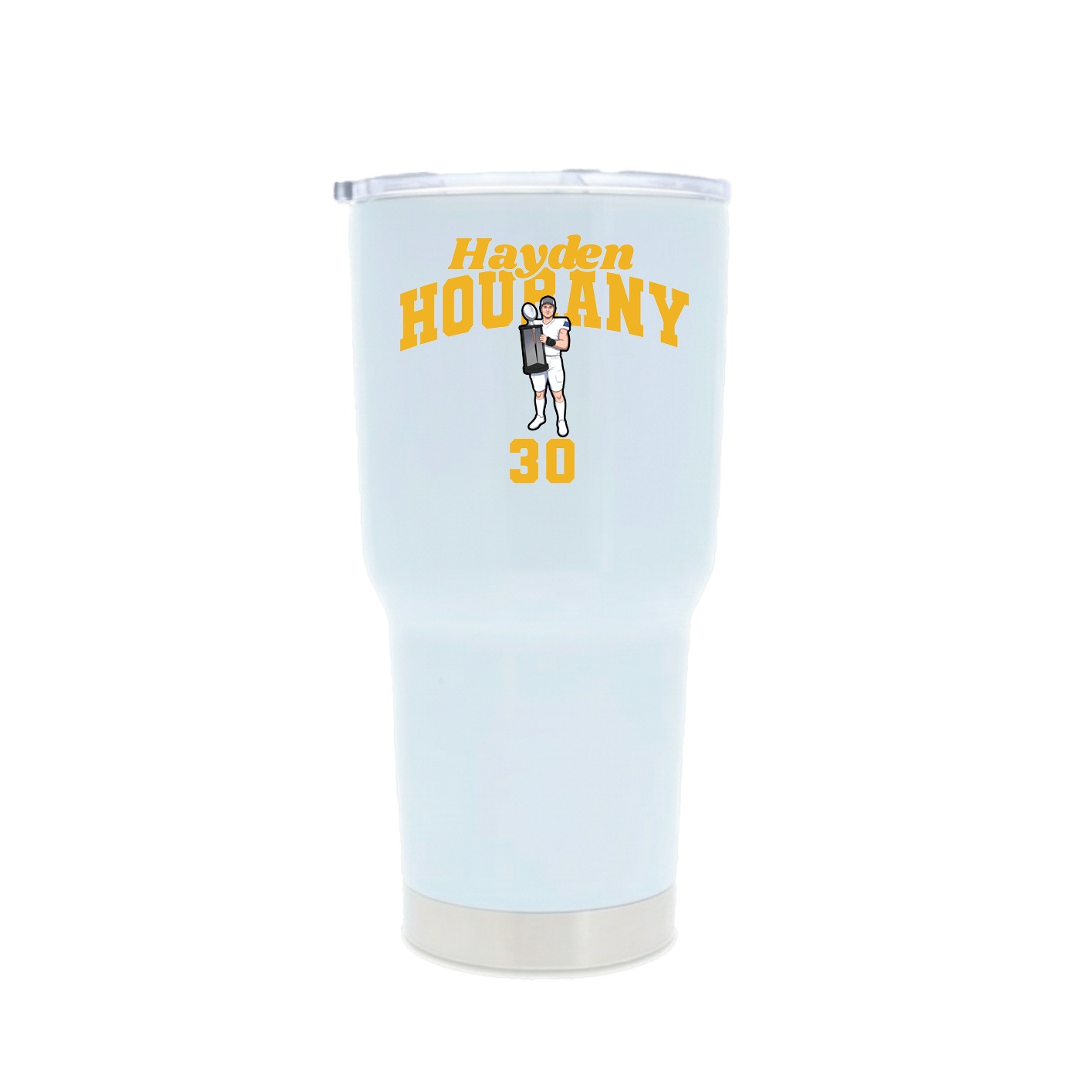 30oz Stainless Steel Tumbler — Signature Arch in White