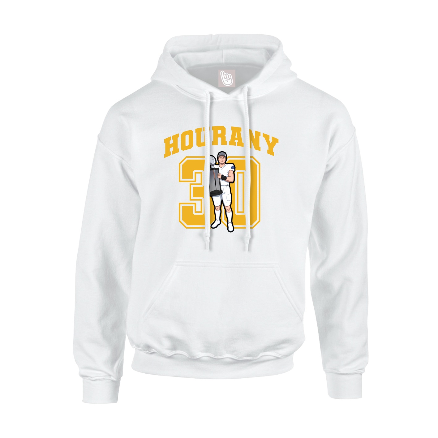 Hoodie — Number in White