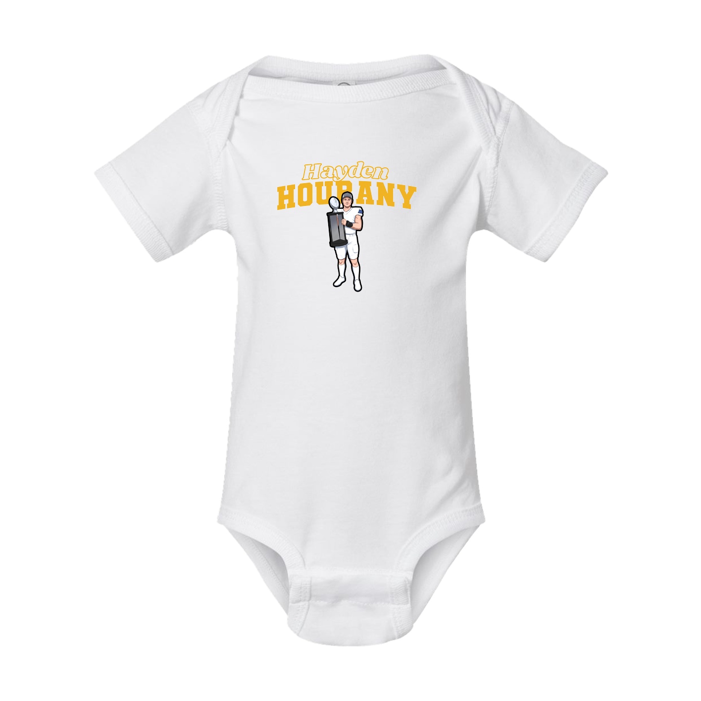 Baby Onesie — Name Arch in White