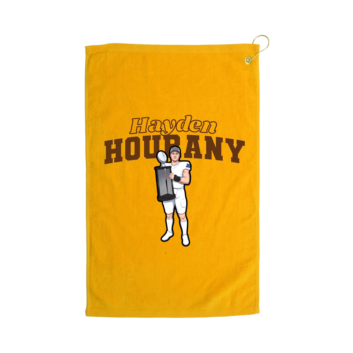Golf Towel — Name Arch in Gold