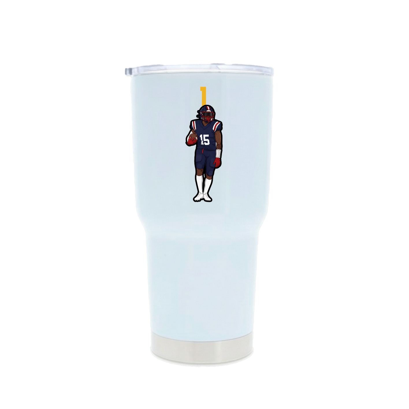 30oz Stainless Steel Tumbler — Number Top in White