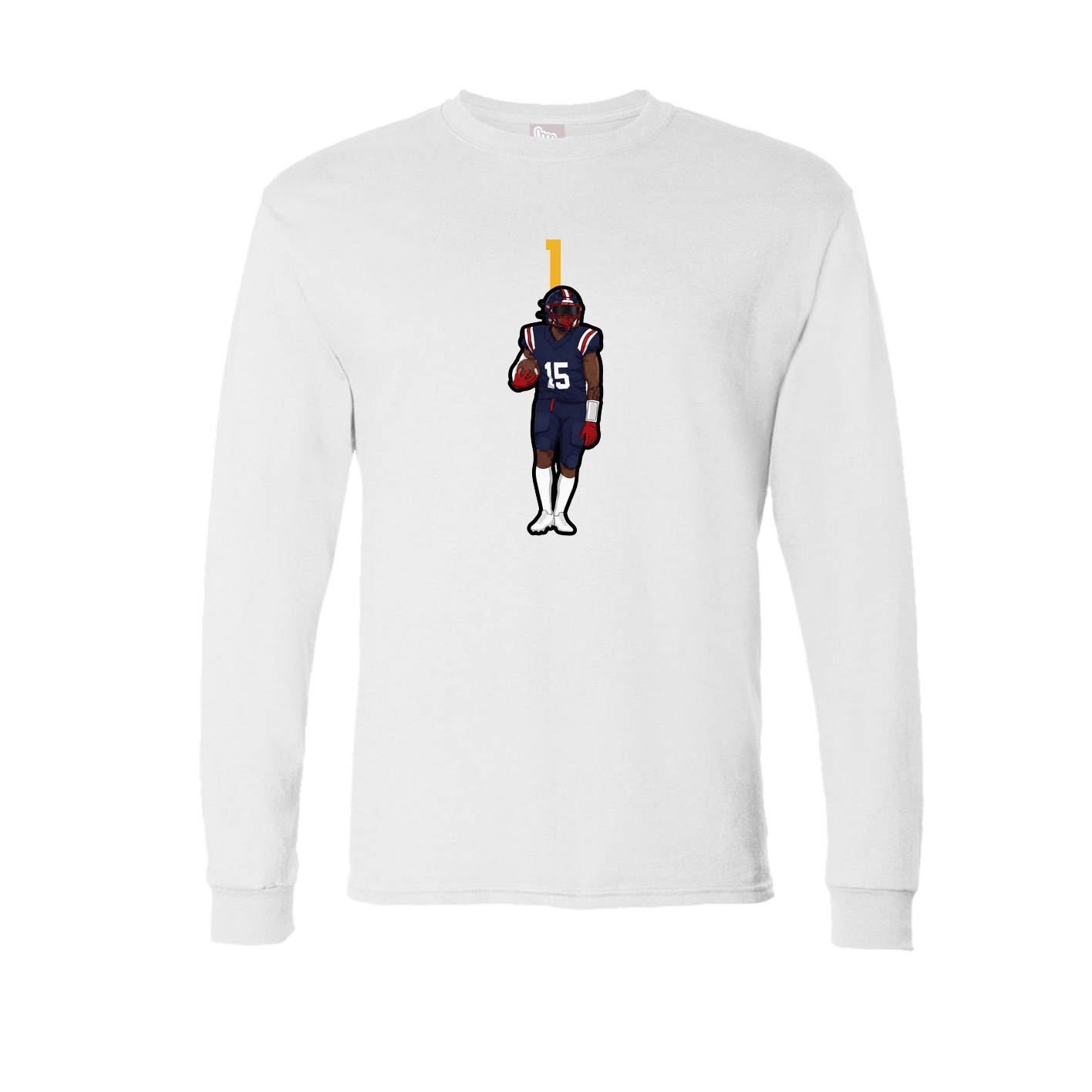 Long Sleeve Tee — Number Top in White