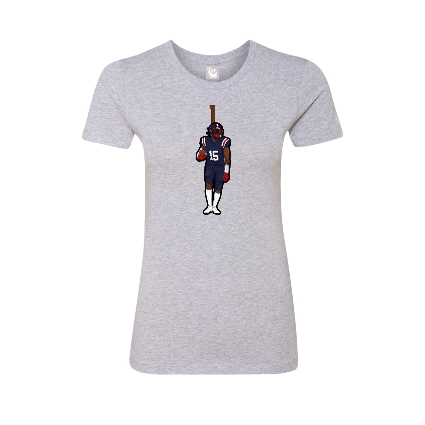 Fitted Women's Tee — Number Top in Grey