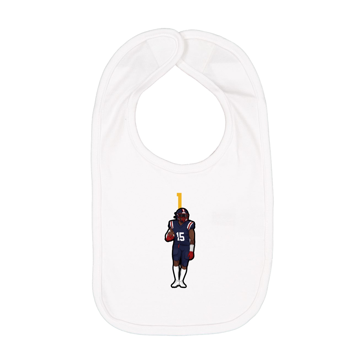 Infant Bib — Number Top in White
