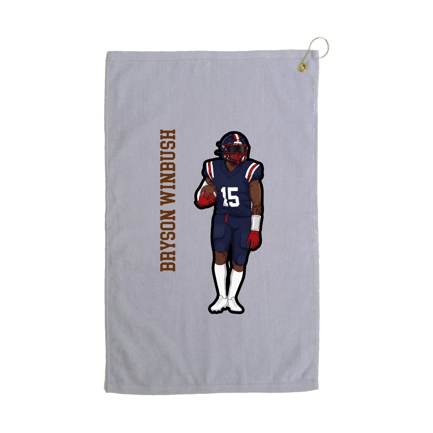 Golf Towel — Name Vertical in Grey