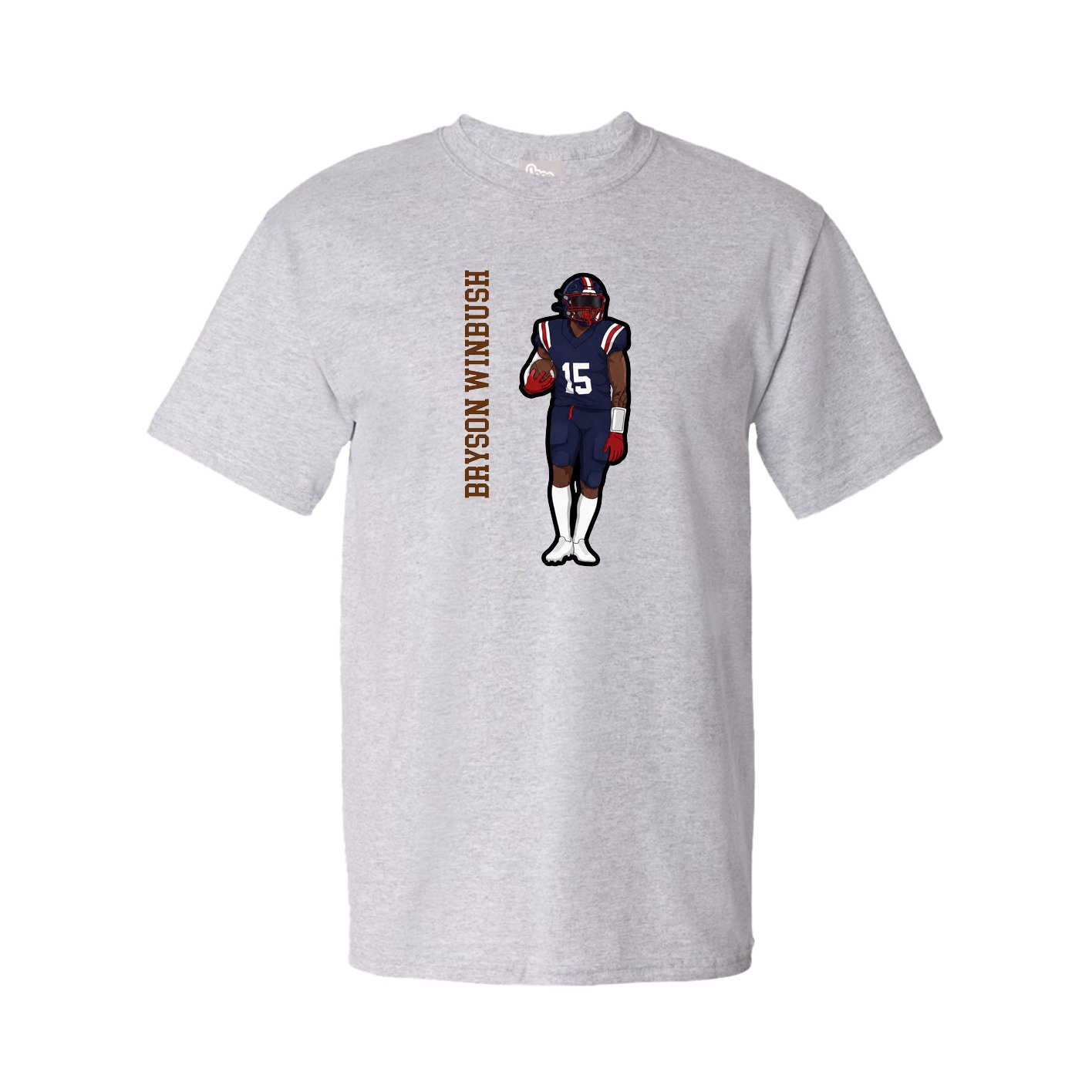 Tee — Name Vertical in Grey