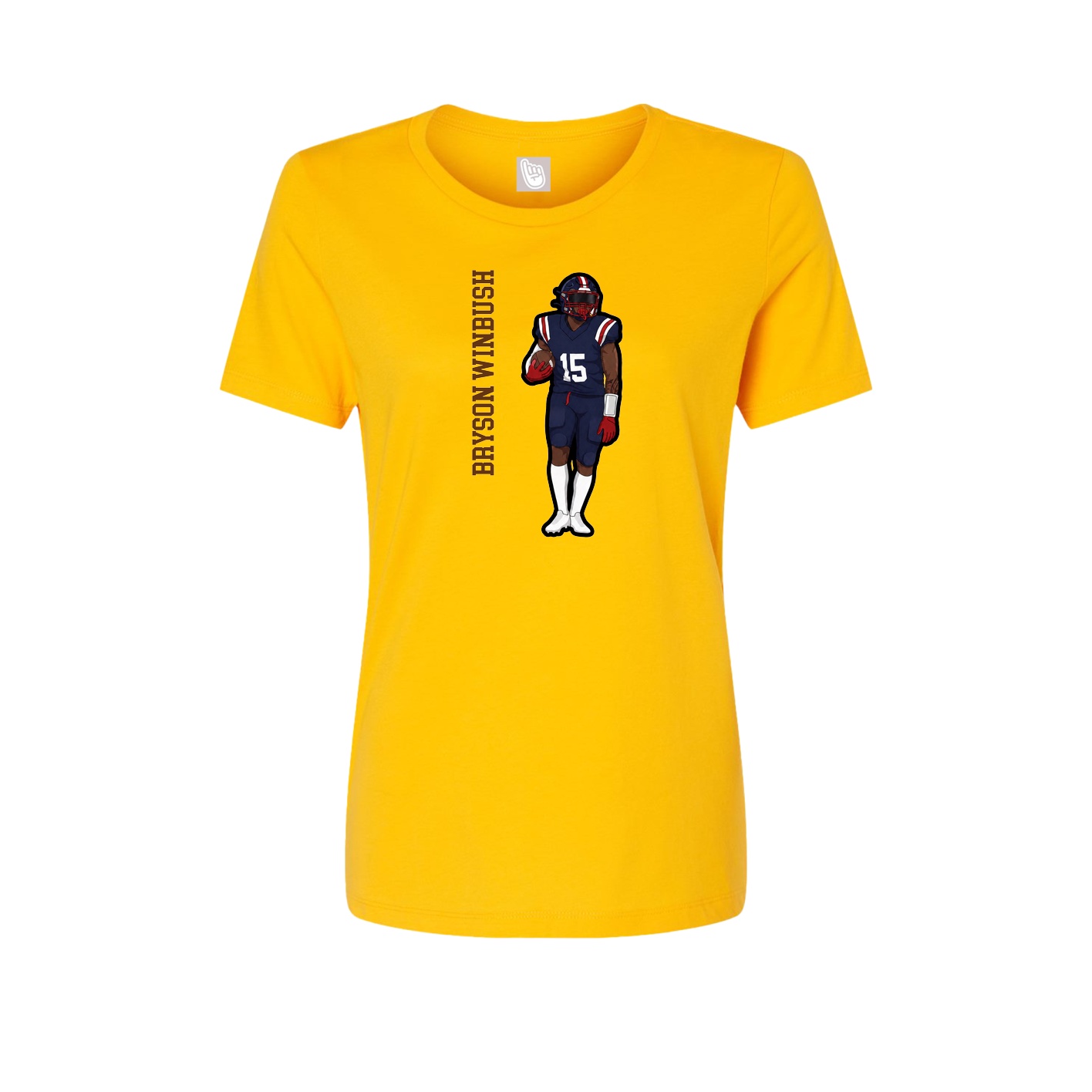 Fitted Women's Tee — Name Vertical in Gold