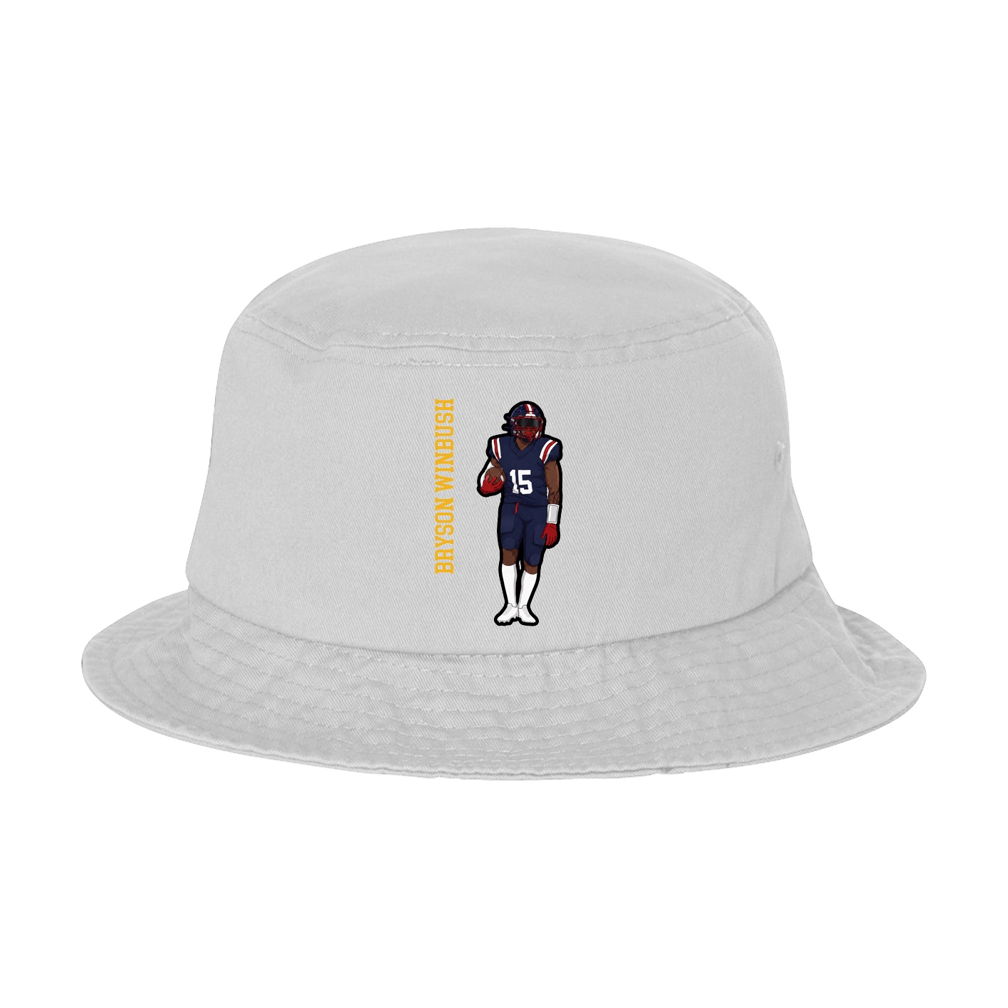 Bucket Cap — Name Vertical in White