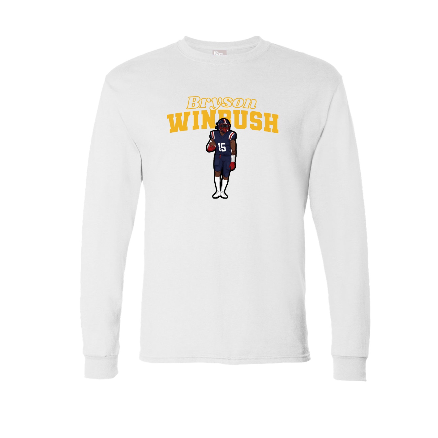 Long Sleeve Tee — Name Arch in White