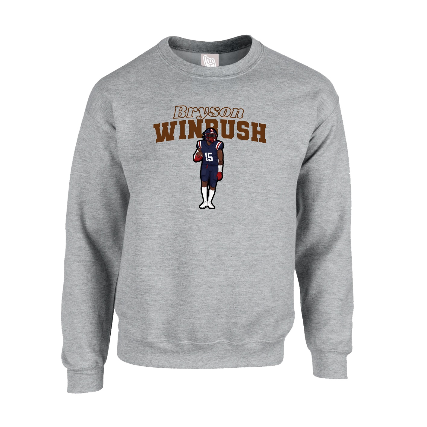 Fleece Crew — Name Arch in Grey
