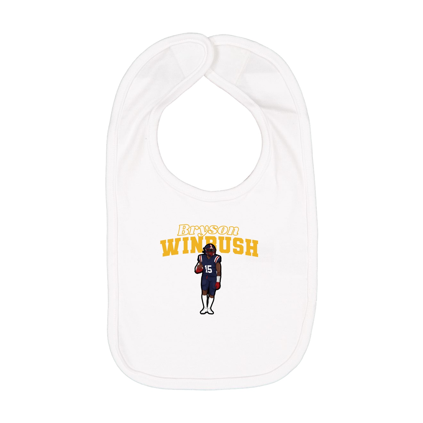Infant Bib — Name Arch in White