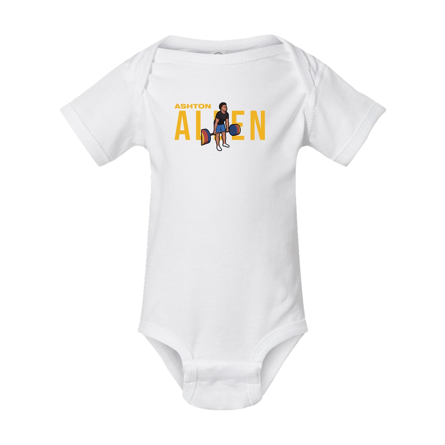 Baby Onesie — Player Name in White