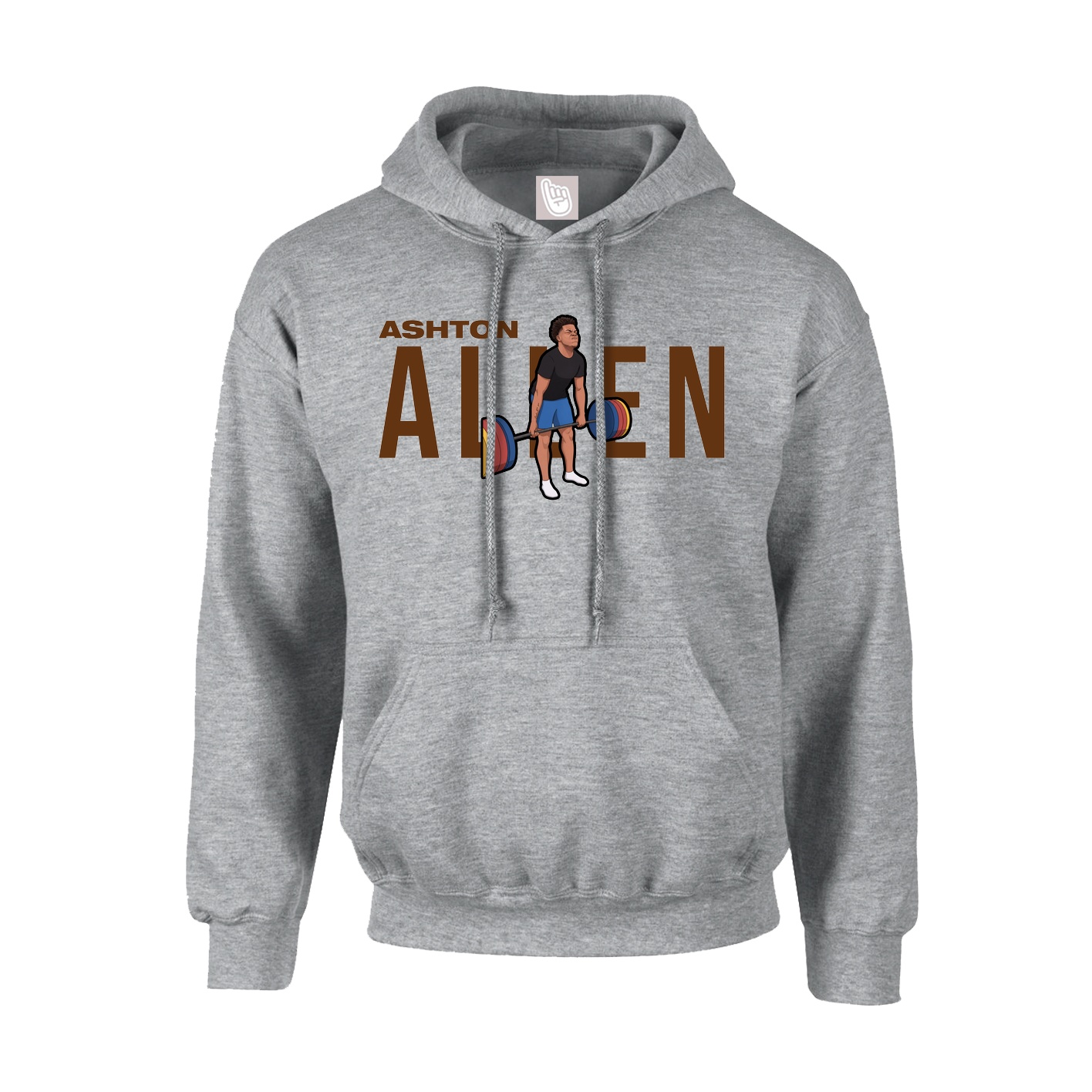 Youth Hoodie — Player Name in Grey