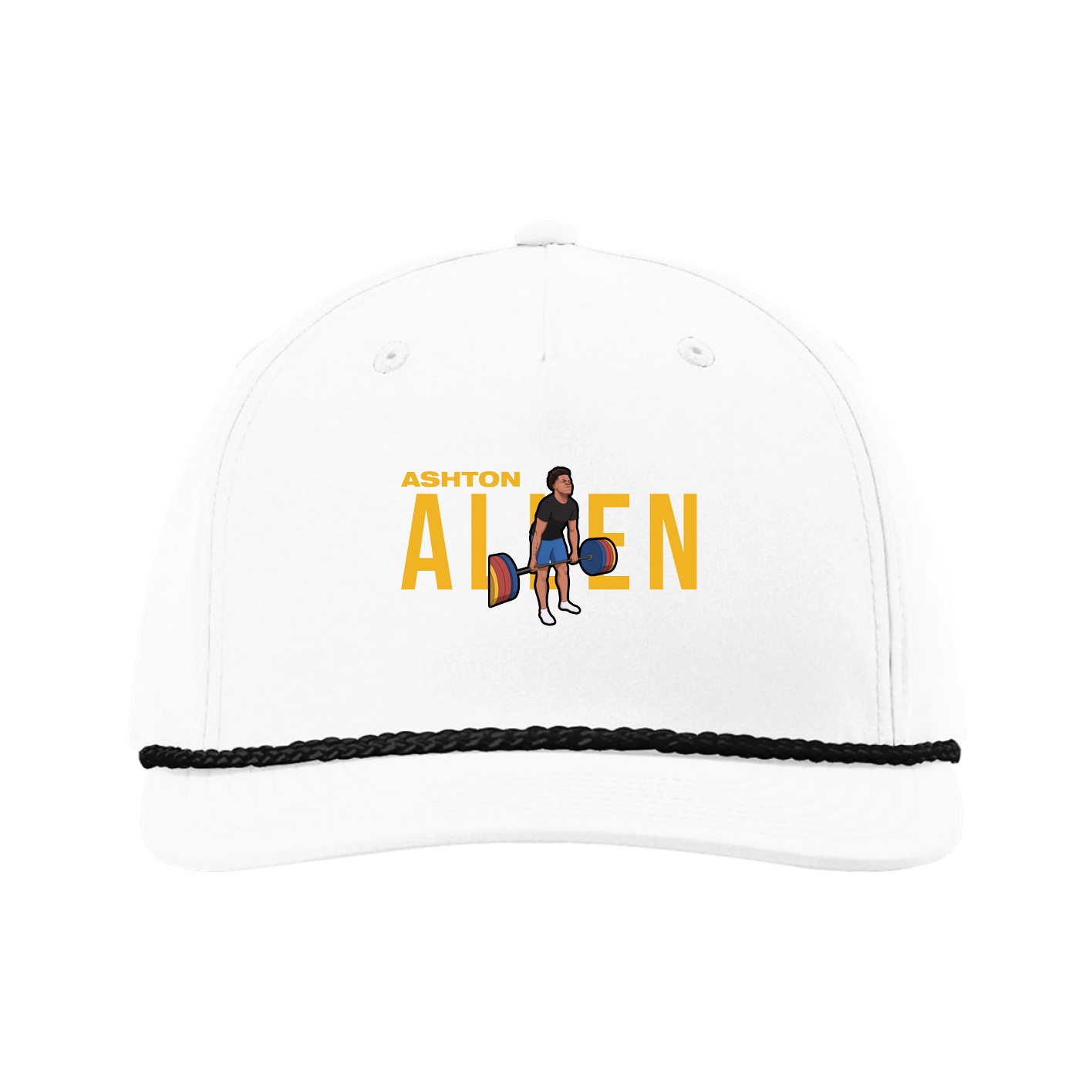 Five-Panel Classic Rope Cap — Player Name in White